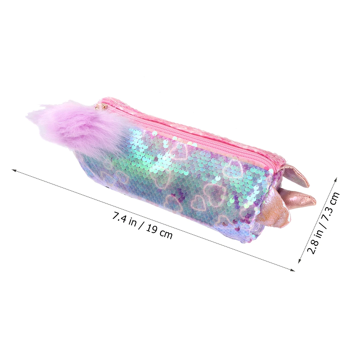 

1pc Creative Cartoon Pencil Case Shiny Sequin Design Transparent Large Capacity Stationery Storage Organizer For Girls