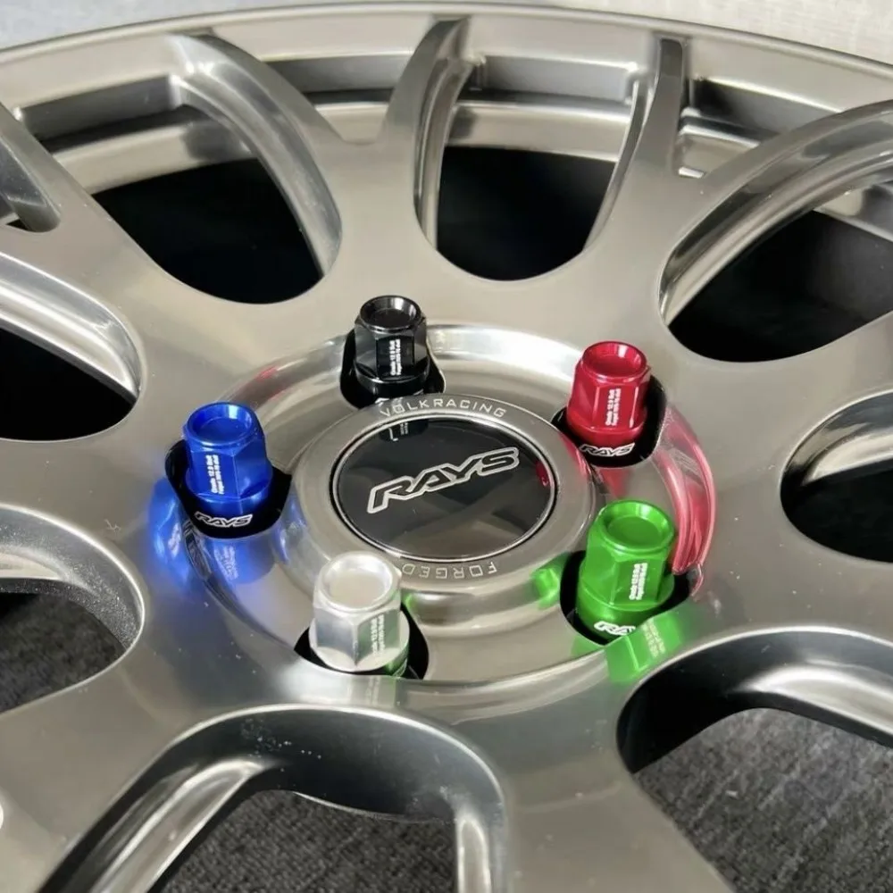 

Aluminum And Iron Exterior PartsJdm Accessories Rays Car Wheel Racing Lug Nuts Hub Screw M12*1.5/1.25 M14*1.5 20Pcs Wheel caps
