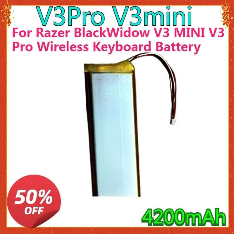 

New High quality replaceable Battery Suitable for Razer BlackWidow V3 MINI V3 Pro Wireless Keyboard Battery 4200mAh