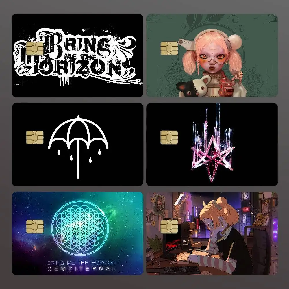 B-BringS M-Me H-HorizonS Band Credit Skin Cover Card Stickers 4PCS Film Bus Pass Front Decoration Bank Debit Waterproof