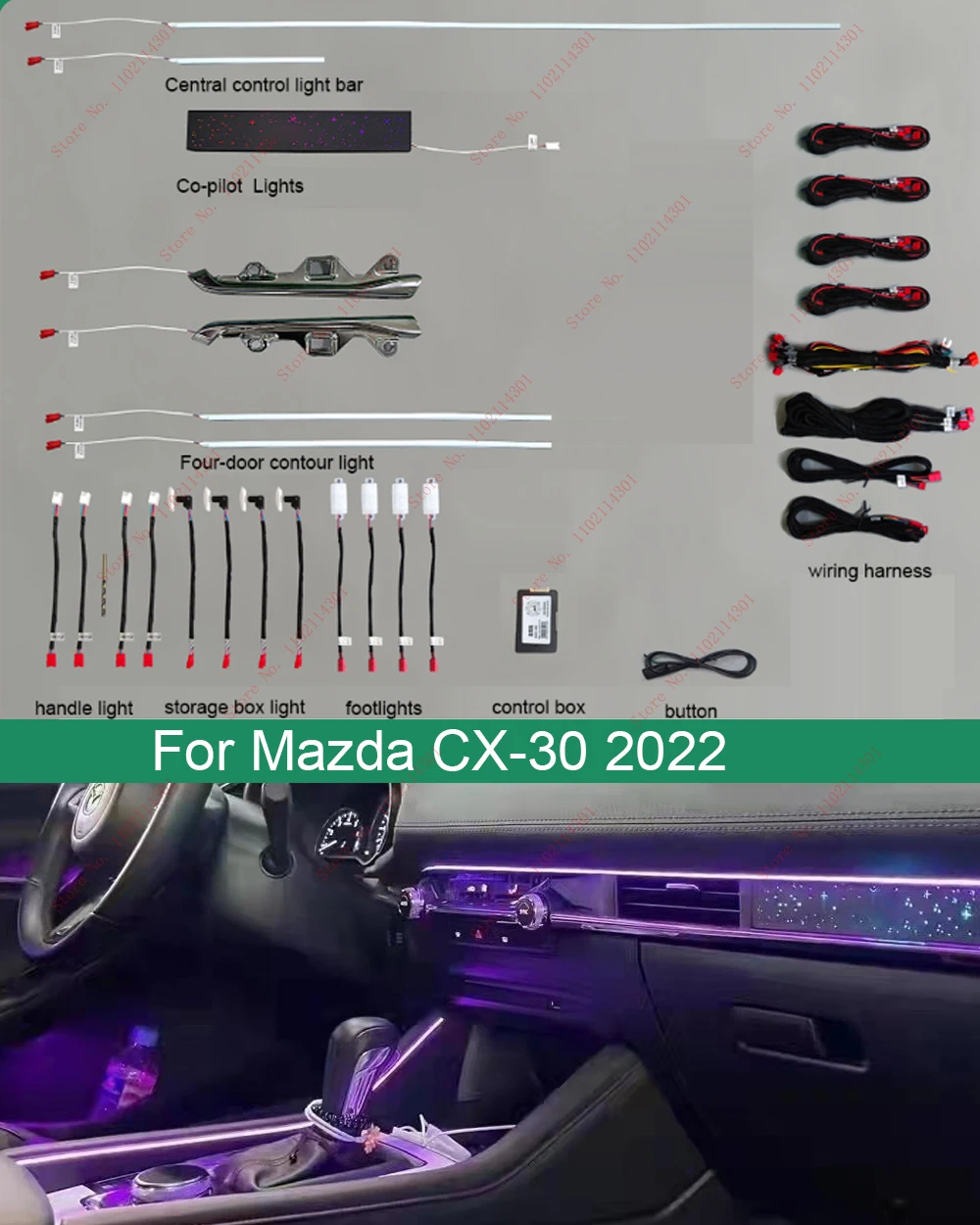 

Symphony Car ambient light For Mazda CX30 CX-30 2022 Auto Interior Decorative Door Handle Refitted Atmosphere lamp