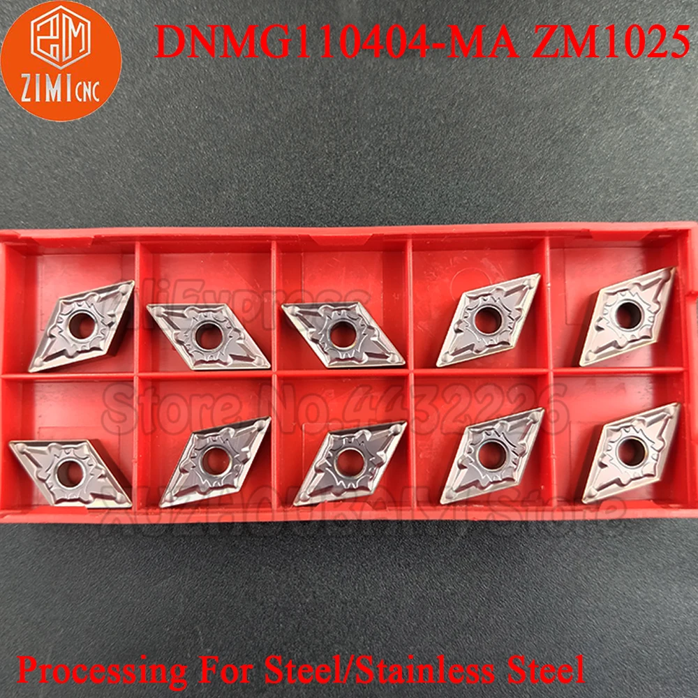 10pcs DNMG110404-MA ZM1025 DNMG110404 MA ZM1025 DNMG 110404 Carbide Inserts Turning Tools CNC Cutter Lathe Blade for Metal Steel