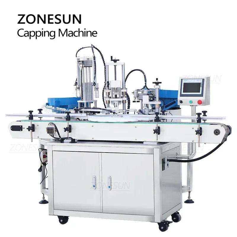ZONESUN ZS-AFC8 Compact Automatic Capping Machine Spray Head & Bottle Cap Pressing Perfume Packaging