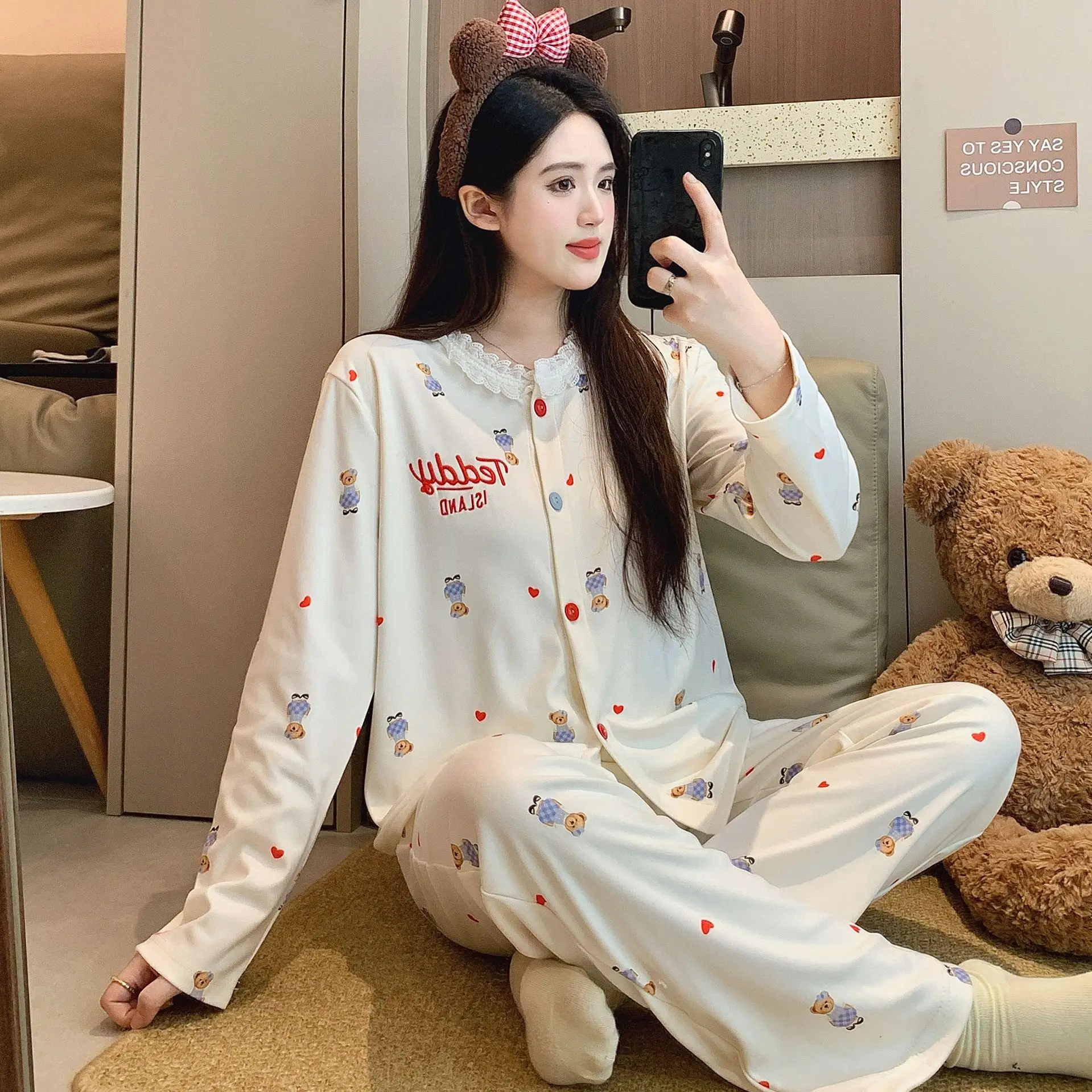 

Pjs Set Butterfly Women's Pajama Set Women's Warm Winter Pajamas Fashionable Home Clothes, Pajamas Velvet Fleece Soft Pajama Set