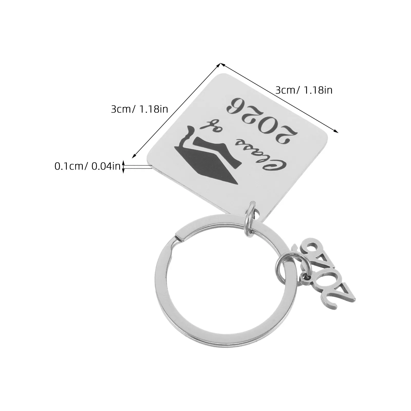 6Pcs Graduation Keychains Stainless Steel Class of 2026 Keychain Gifts Creative Graduation Cap Charms Senior Students Party