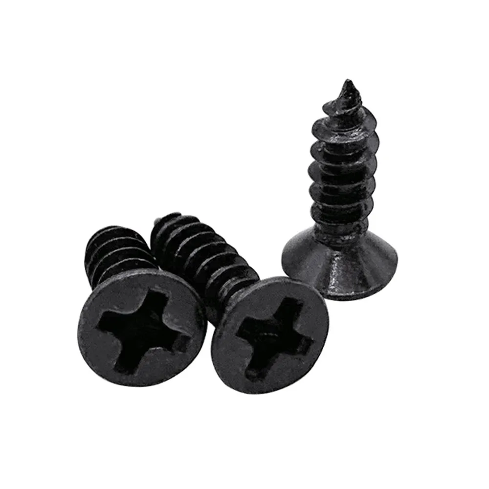 50/100pcs Hardened Black KA Phillips Countersunk Head Self Tapping Screw Flat Head Screw M1 M1.2 M1.4 M1.7 M2 M2.6 M3 M3.5  M4