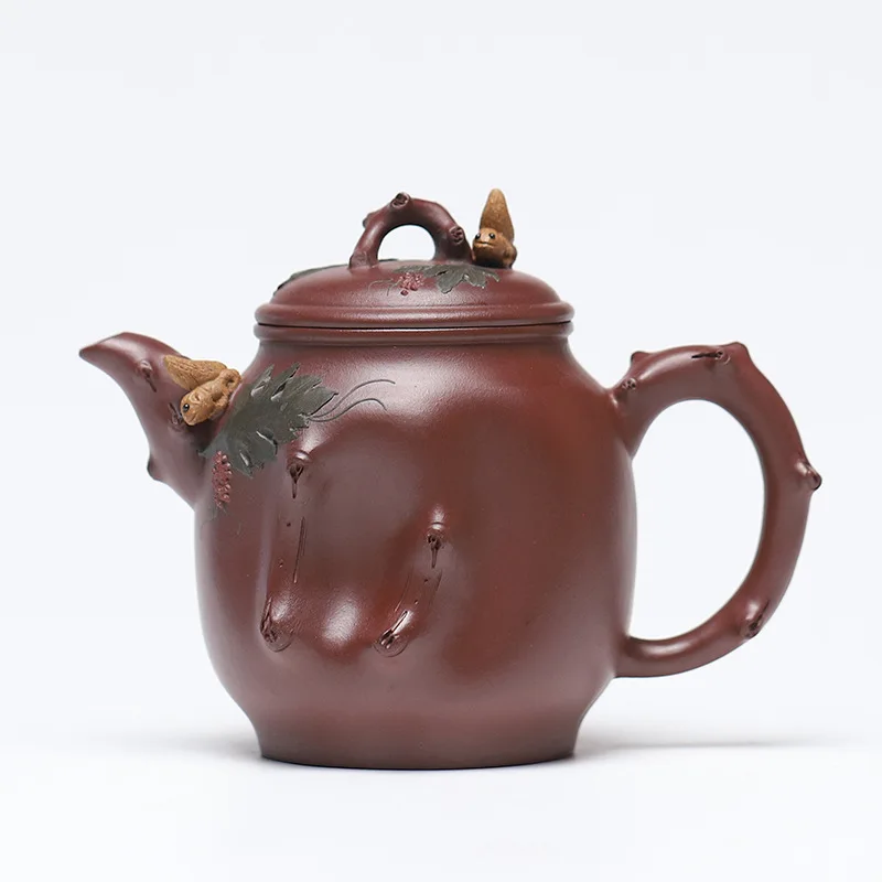 Wholesale Yixing Authentic Original Full Handmade Purple Clay Squirrel Grape Teapot 510Cc Large Capacity Tea Set