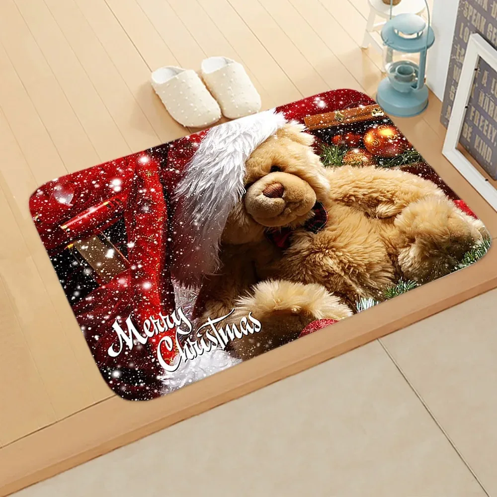 New Year's Home Renovation CuteChristmasAnimal Print Doormats Are Non-slip for Entryways Perfect for Kitchen and Bathroom Floors