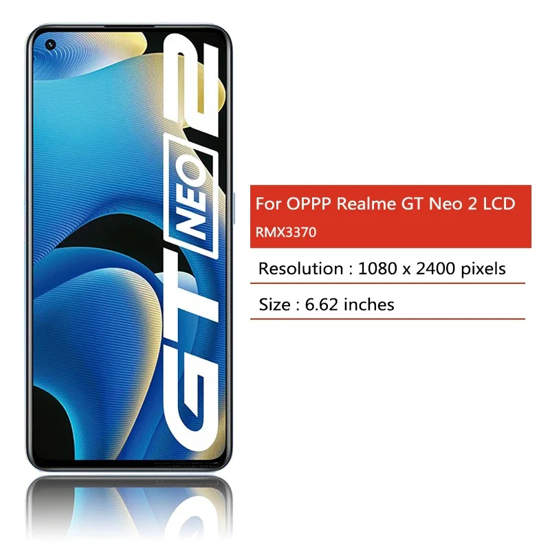 Imagem -02 - Tela Lcd e Painel de Toque com Moldura Digitalizar Montagem Oppo Realme gt Neo 6.62 Oppo Rmx3370 Original