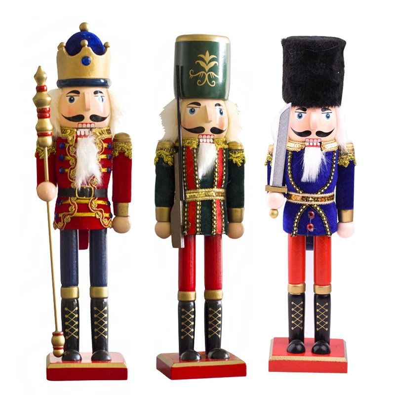 38cm Movable Doll Puppets Classic Puppet Nutcracker Soldiers Novelty Children Christmas Toy Gift Ht069