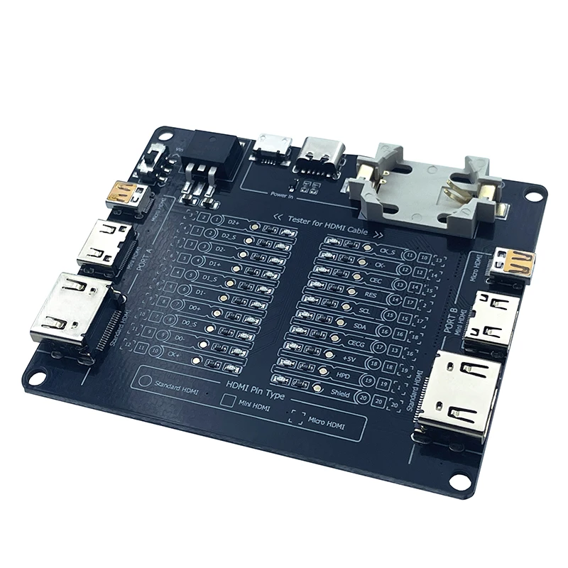 NEW HDMI Cable Test Board with LED Indicator for Standard Micro A-type B-type Detection Ground Short Circuit Disconnection Fault - view 2