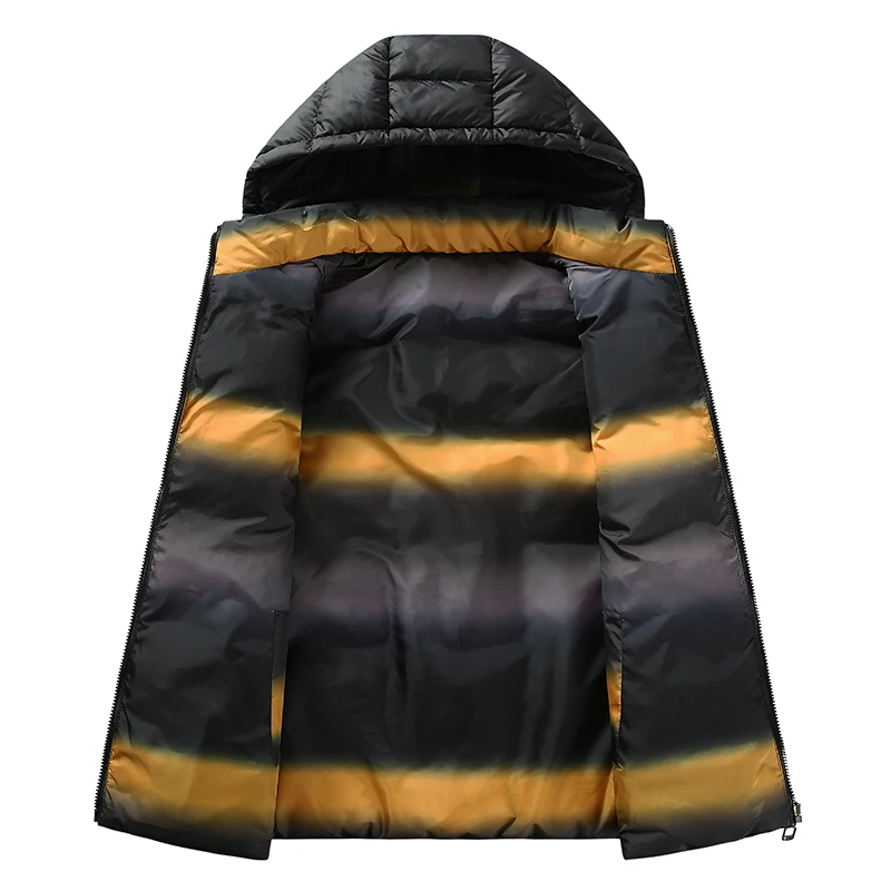 Double-sided Down Cotton Vest Men\'s Winter Luxury Thick Warm Detachable Hat Jacket Ski Camping Men\'s Cold-proof Sleeveless Coat