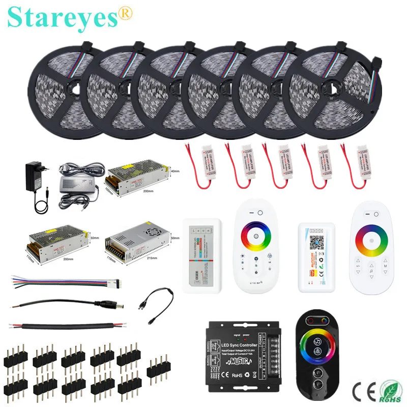 Imagem -01 - Fita de Corda Led Kit Wi-fi Tuya Música 2.4g rf Controle Remoto Smd 5050 Rgb Rgbw 60led por m 12v 5m 10m 15m 20m 25m 30m fita de corda led kit wi fi tuya musica 24g rf controle remoto smd 5050 rgb rgbw 60led por m 12v 5m 10m 15m 20m 25m 30m 01