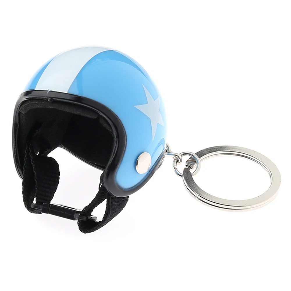 Classic Multicolor Fashion Safety Helmet Keychain Auto Decoration Pendant Motorcycle Key Holder Car Key Ring