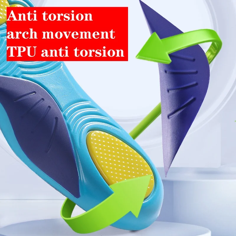 High-elastic Shock-absorbing Sports Insoles For Men Women Sweat-absorbing Deodorizing Breathable Arch Support