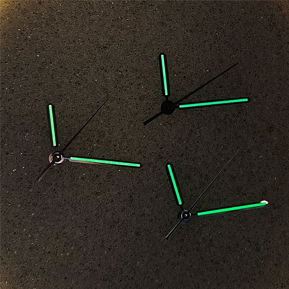 Top-end Green Luminous Watch Hands Set for Sek NH35/NH36/4R/7S Movement Modified Watch Pointers 9*13.5*13.5mm 3Pins Needles