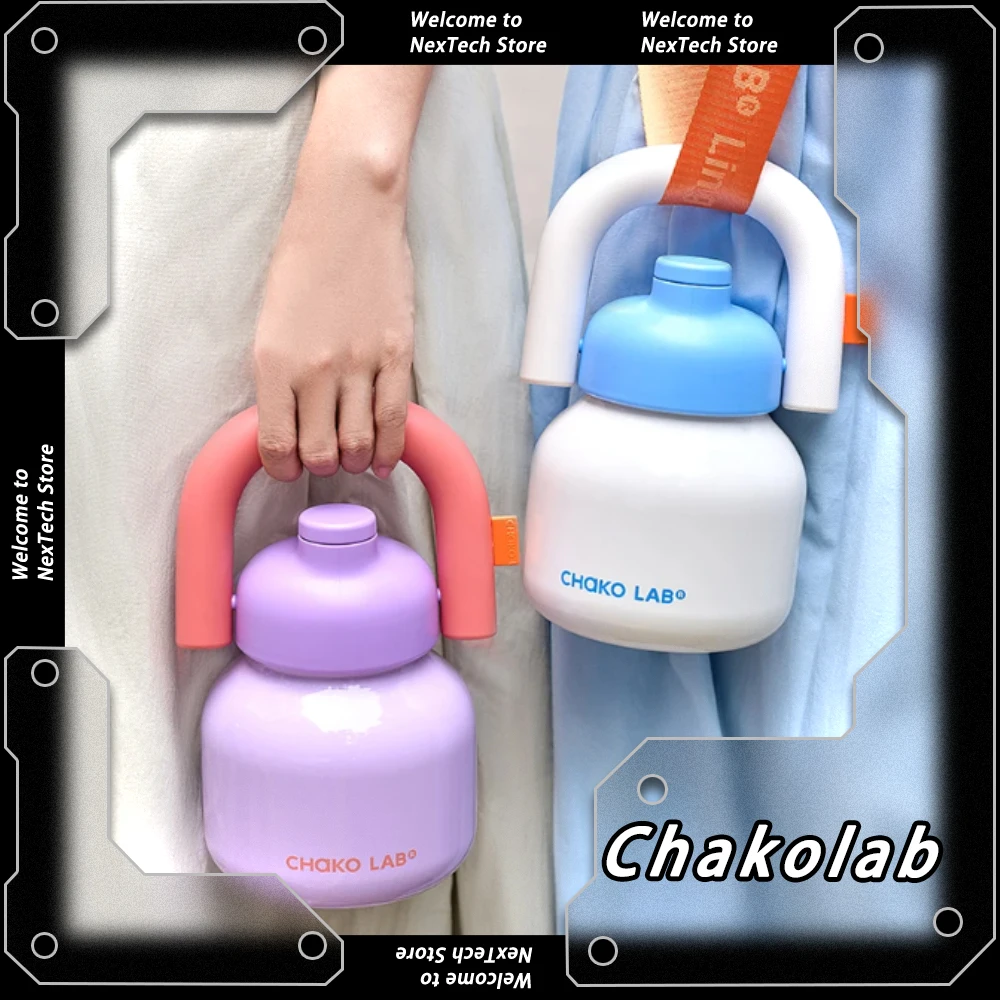 Chakolab Thermos Cup Stainless Large Capacity Straw Portable Water Cup Female Birthday Gift Hot Coffee Office Outdoor Camping