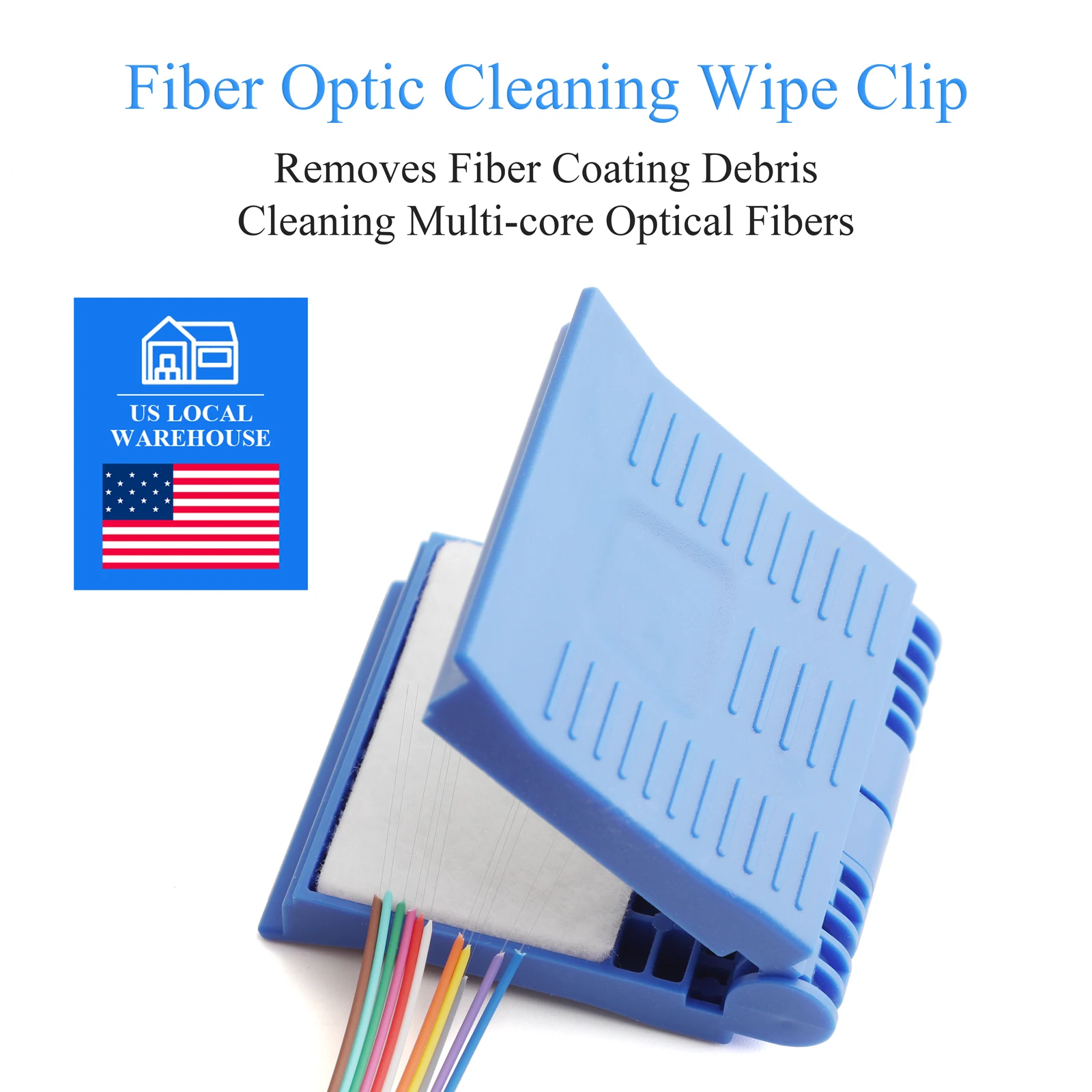 

US Fiber Optic Wiping Clip With 10 Pcs Of Cleaning Cotton Fiber Optic Dust-Free Cotton Cleaning Tool For Cleaning The Fiber End