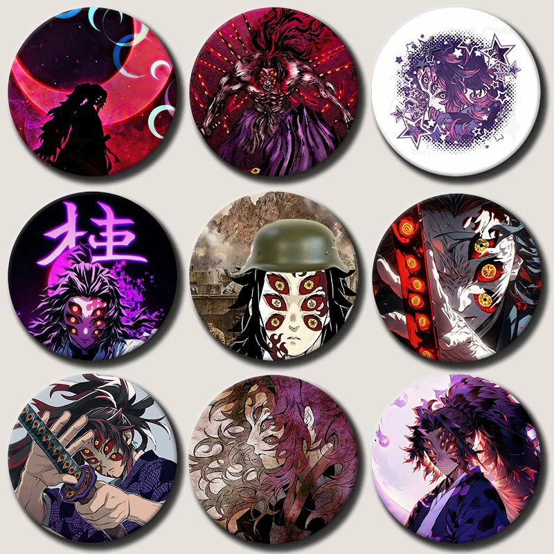 

58mm Anime Character Kokushibo Soft Button Pin Cartoon Role Kokushibo Brooch Creative Badge for Backpack Clothes Decoration Gift