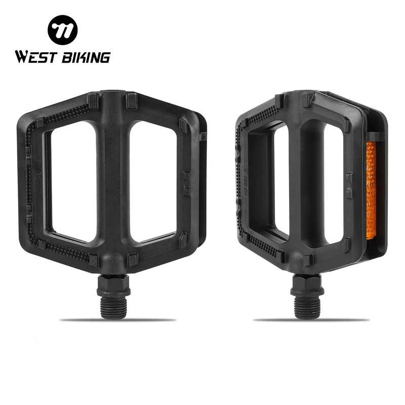 WEST BIKING Bicycle Pedals MTB Road Bike Pedal Foot Plat Anti-slip 9''16 Standard Pedals Classic Pedal Cycling Accessories