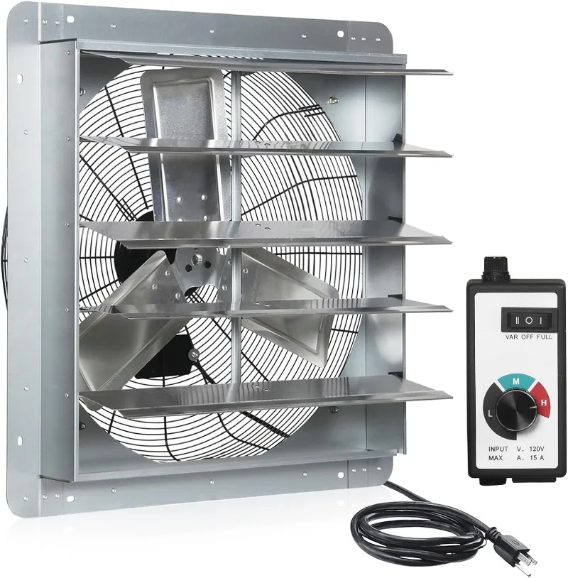 

KEN BROWN 24 Inch Shutter Exhaust Fan With 1.65 Meters Power Cord & Speed Controller Wall Mounted, High Speed 4400CFM