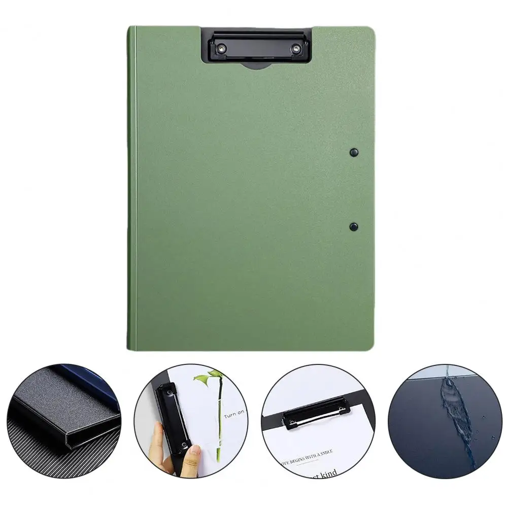 File Clamp Case Waterproof A4 Clipboard File Cover Organizer Case for Office School Teachers Foldable Storage Box with Clamp