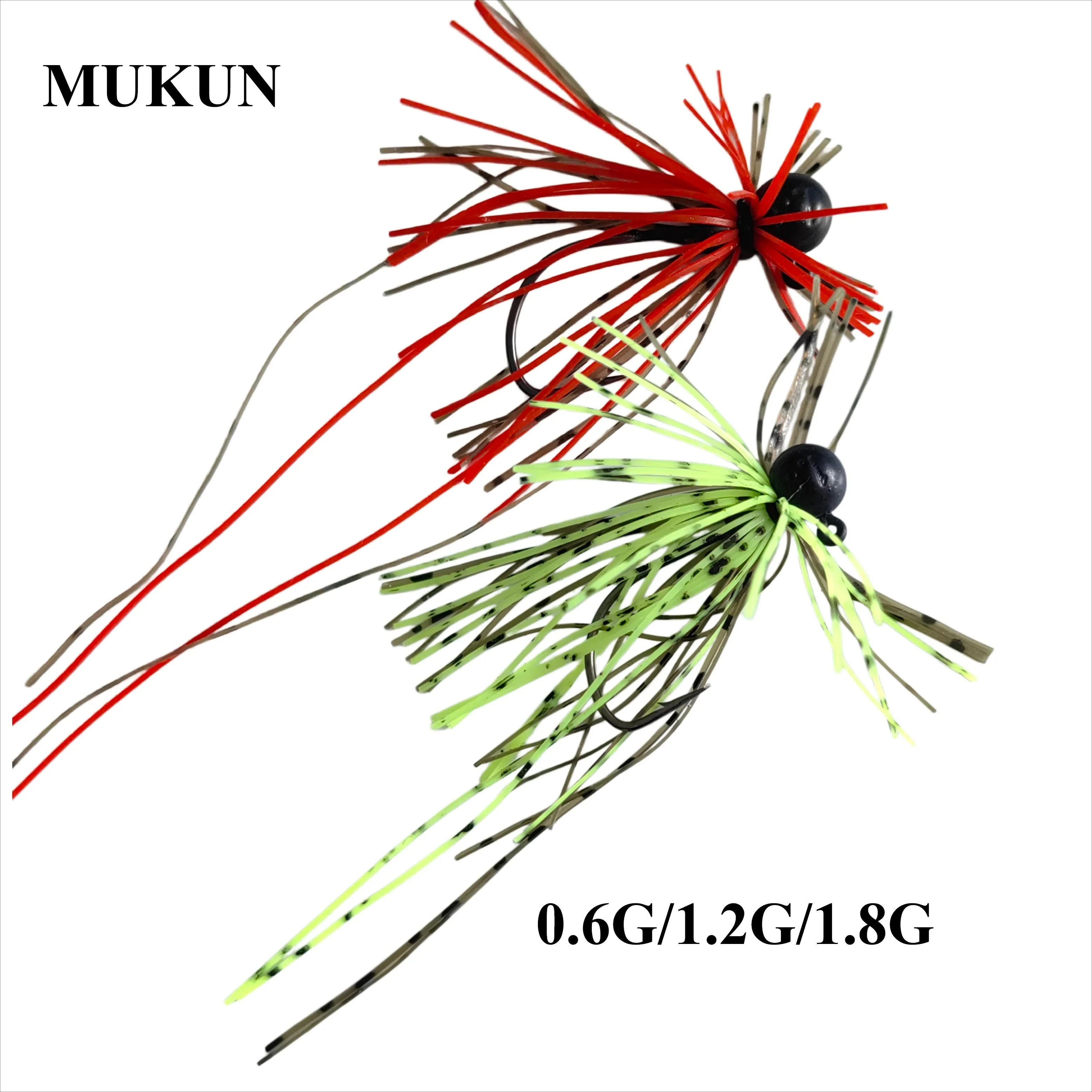MUKUN 1 Stück 0,6G 1,2G 1,8G Silikon-Jigkopfhaken Weicher Köder Wurmhaken MINI Skirts Hook Spinner Angelköder Angelzubehör