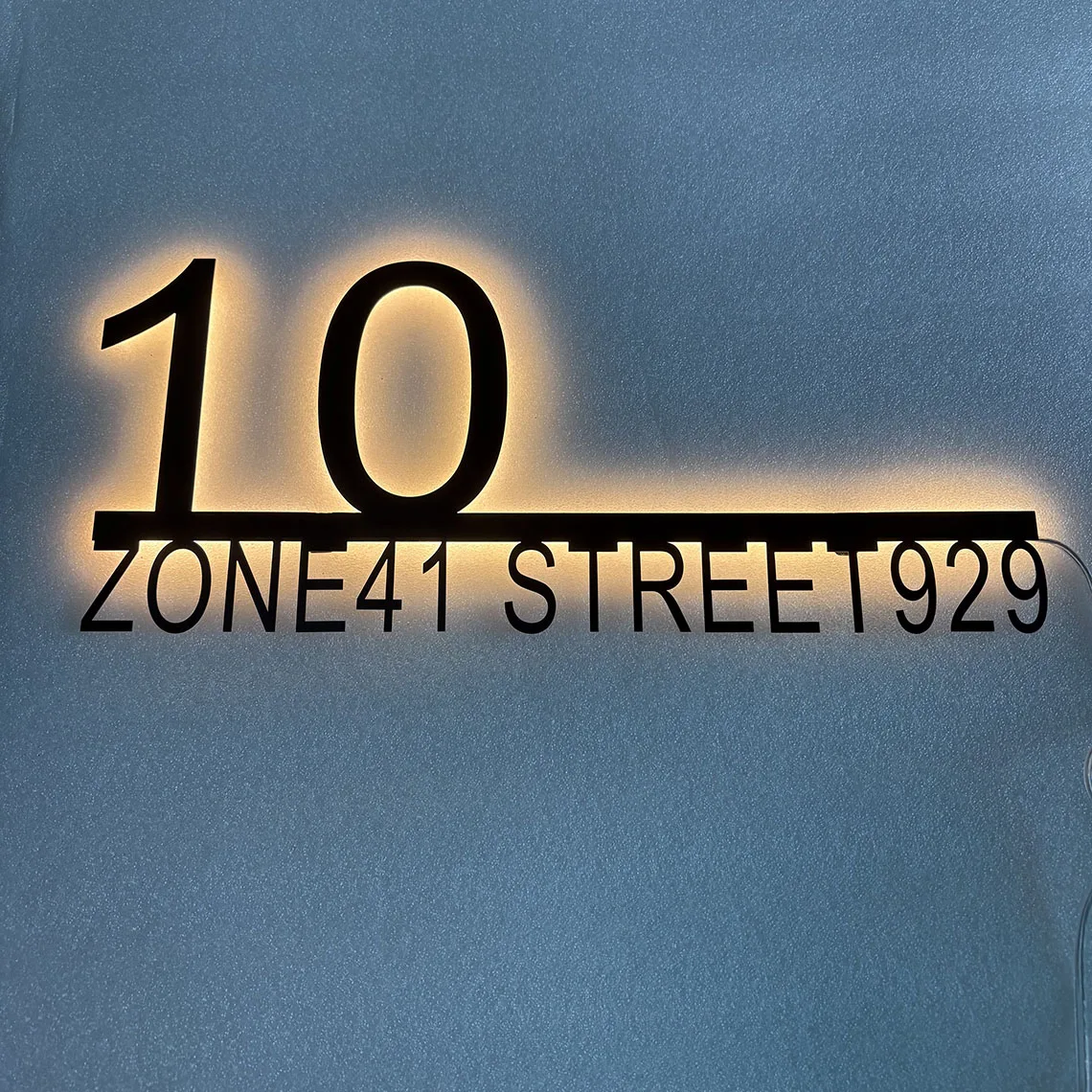 Modern Backlit LED House Sign Customizable Illuminated Address Plate Personalized Address Numbers Street Name House Door Sign