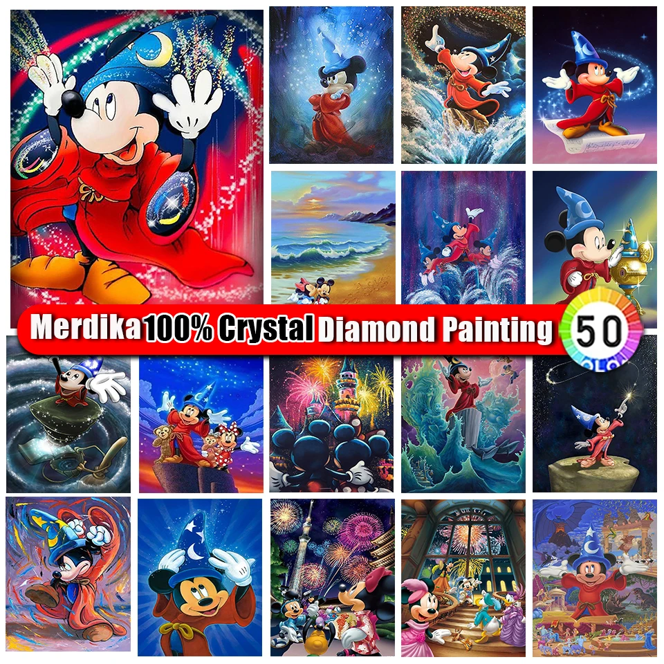 

100% Crystal Disney Diamond Painting Cartoon Mickey Mouse Mosaic Embroidery Diamond DIY Rhinestone Children's Room Decor Gift