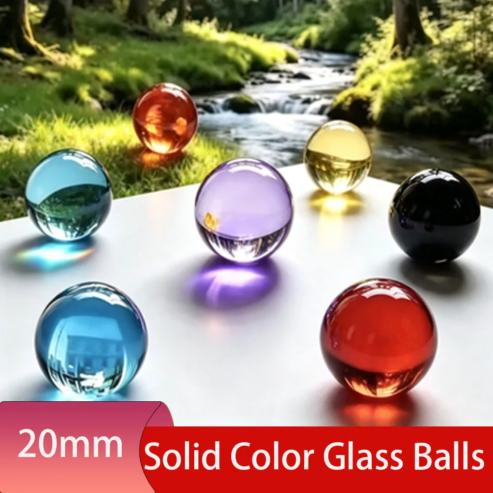 1-15Pcs Transparent Crystal Glass Balls Dia 20mm Home Decoration Balls DIY Handmade Materials  Red Blue Green Yellow Purple