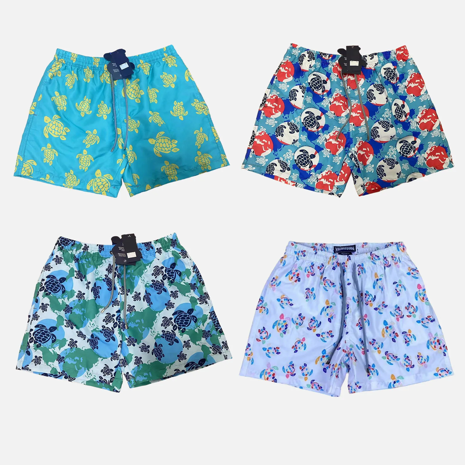 Pantalones cortos de natación y Surf repelentes al agua, malla interior triangular, ángulo plano, secado rápido, transpirables, 2025, pantalones de playa elásticos de cuatro lados para verano de alta calidad para hombre
