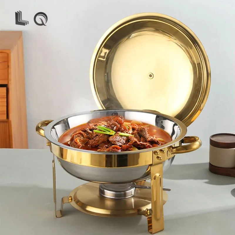 Luxury 5L New Design Hanging Food Warmer Set Buffet Dish Decorative Chafer Dish Fancy Silver Gold Chafing Dish Warming Holding