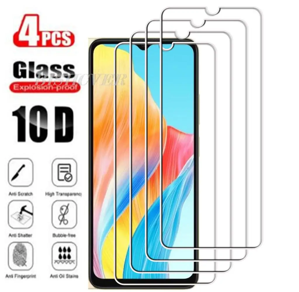 4Pcs Tempered Glass FOR OPPO A38 4G 6.56