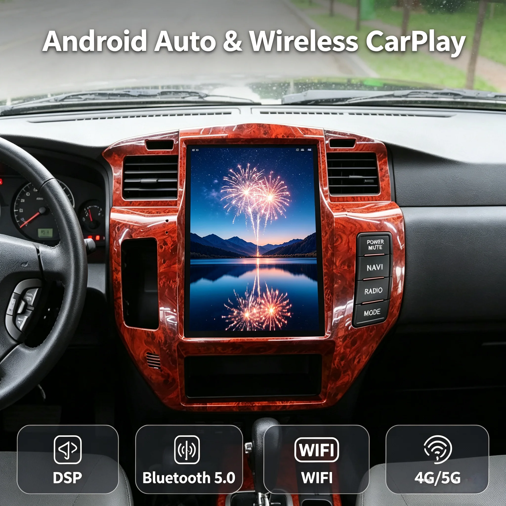 J Android 13 Car Radio For Nissan Patrol Y61 2004‑2019 Wireless CarPlay Android Auto GPS DSP Multimedia Audio Receiver Head Unit