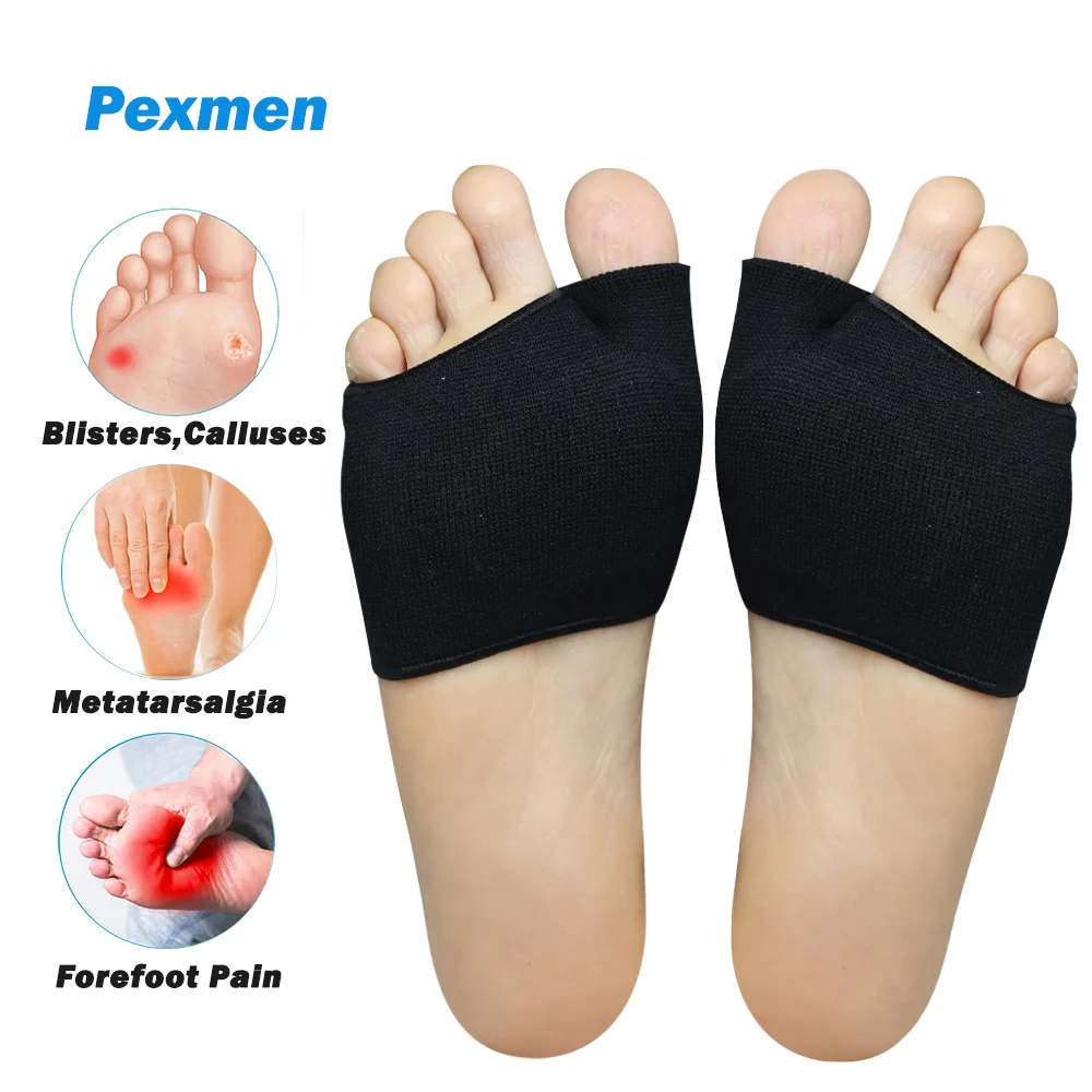 Pexmen 2Pcs Metatarsal Pads for Women and Men Ball of Foot Cushions Forefoot Pads for Mortons Neuroma Metatarsalgia Pain Relief