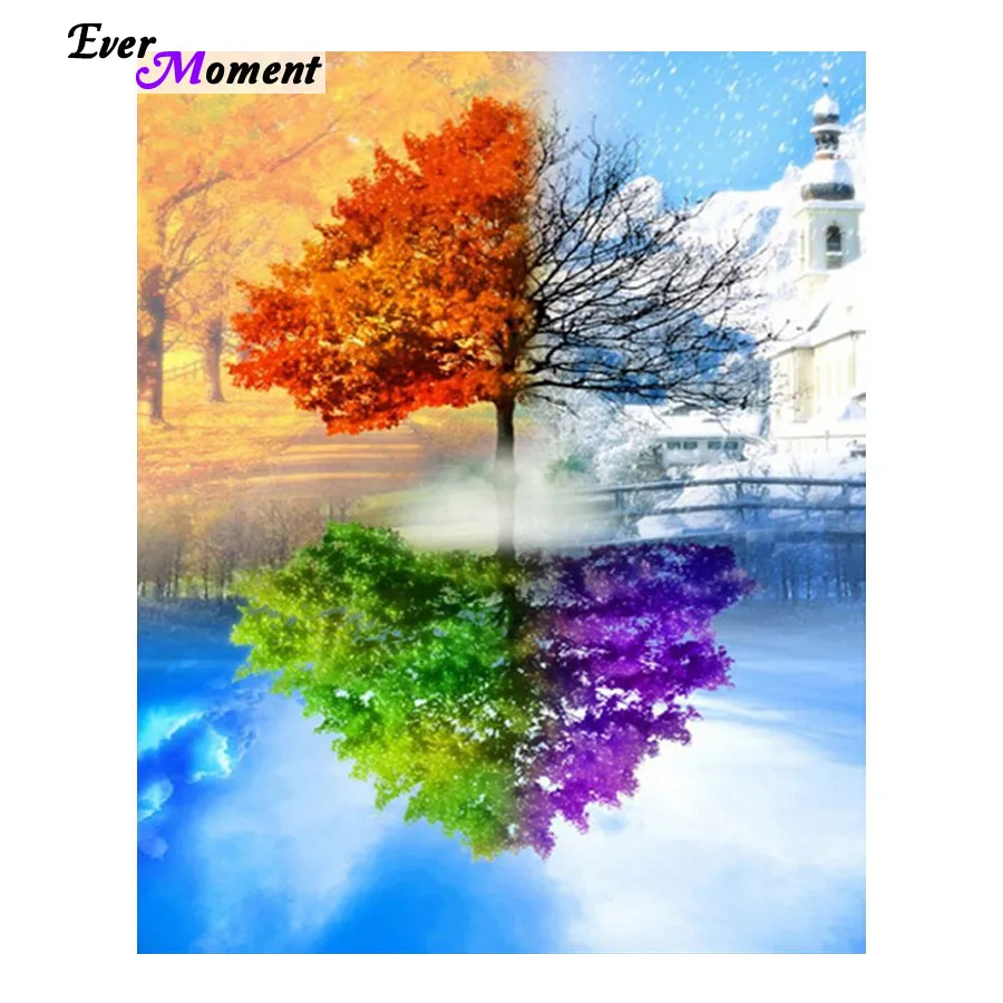 The four seasons trees DIY diamond painting cross stitch Needlework mosaic diamond embroidery 30x40 pattern hobbies ASF074