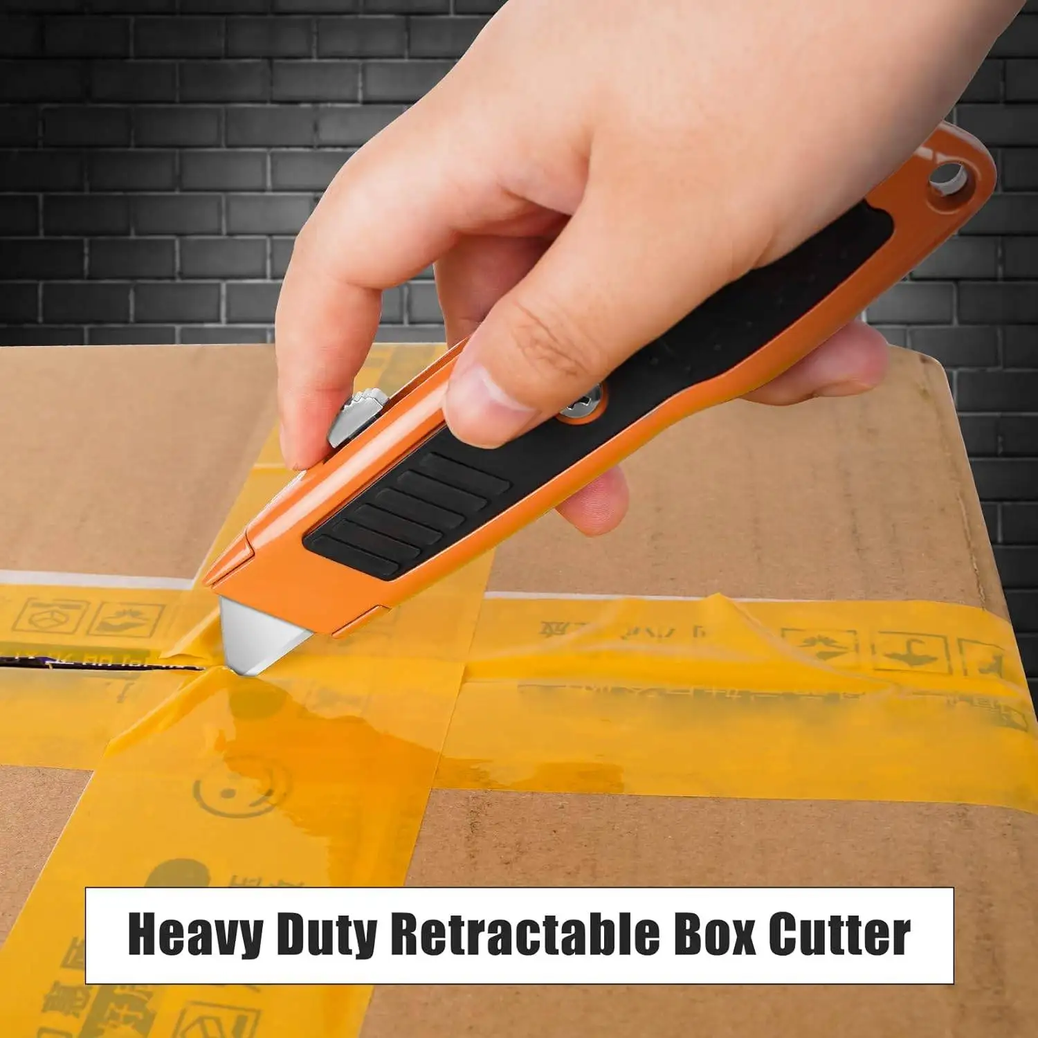 2 Pack Utility Knife, Heavy Duty Box Cutter Retractable Knife, Aluminum Alloy & Rubber Handle, Razor Knife Carpet Cutter, Box Op