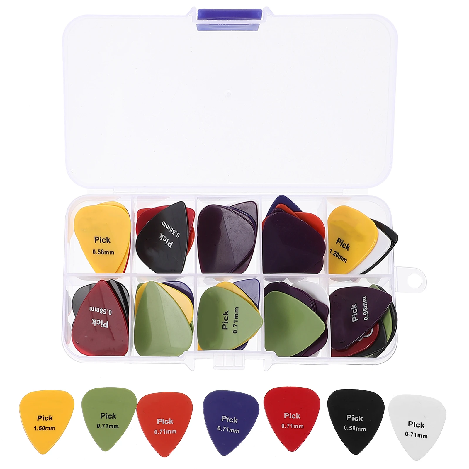 

50Pcs Guitar Picks ABS Resin Durable Thick Small Lightweight for Electric Acoustic Bass Folk String Instruments Accessories