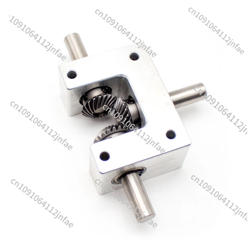 

90° Differential Gearbox Assembly 1:1 Spiral Bevel Gear with Dual Output Shafts, 6/8/10mm Diameter, Angle Converter