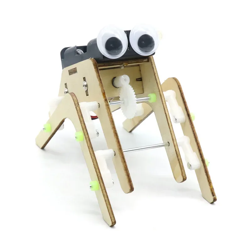 Handgemaakte Walking Spider Robot Bionische Robot DIY Monteer Model Wetenschap Technologie Onderwijs Experiment Kit Houten Verlengen DIY