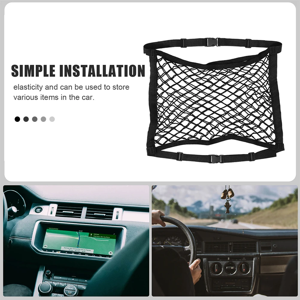 

Car Net Organizer Double Layer Front Hanging Basket Cargo Storage For Truck Durable Pp Latex Material Interior