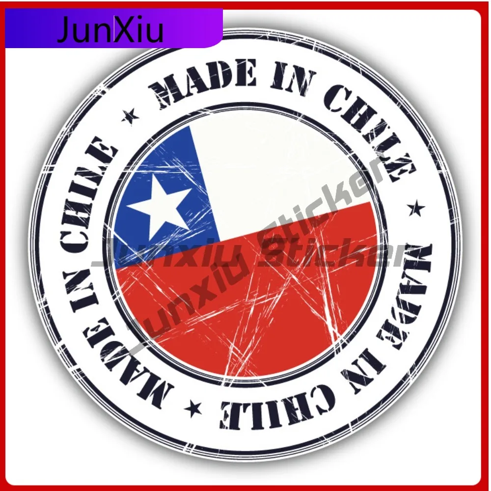 

Made In Chile Grunge Flag Stamp Car Decal Bumper Stickers Cool Style Car Use For Laptop Surface Decora Car Accessories Scratc
