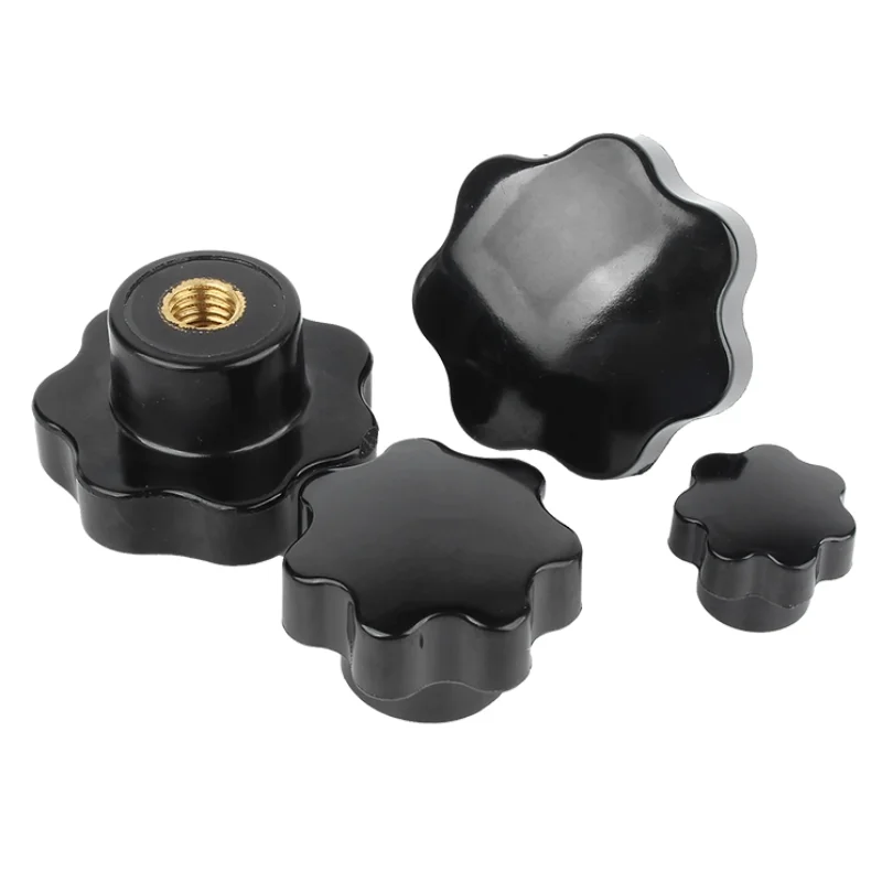 Pflaume handfest anziehen Muttern Griff Gewinde Stern mechanische schwarze Rändelmuttern Klemmknopf manuelle Muttern