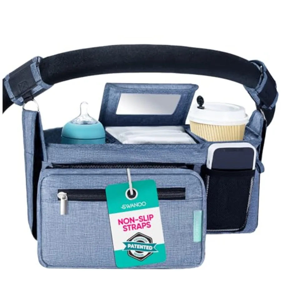 

Органайзер для коляски с подстаканником, нескользящими ремнями и сумкой для телефона и аксессуаров для животных, универсальный, подходит для Uppababy Vista v2 Wonder