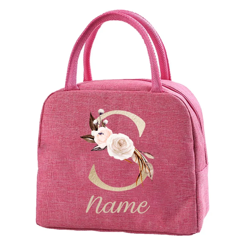 Custom Name Lunch Cooler Bag Women Lunch Bag Thermal Pouch Portable Ice Food Picnic Bags Gift Lunch Accessories for Kids