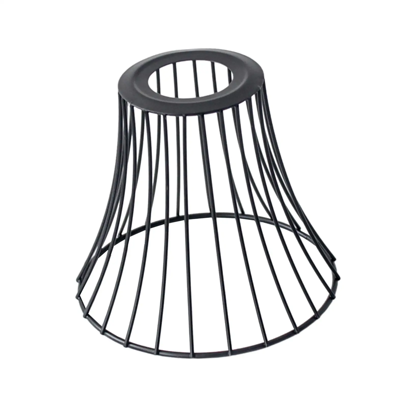 Modern Black Wire Lampshade Metal Bulb Guard Cage for Pendant Ceiling Lamp Floor Table Decor