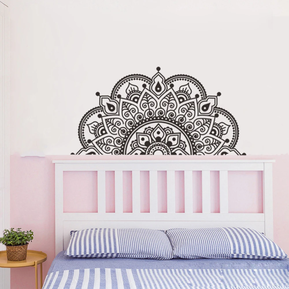 28*57cm Wall Sticker Art Black/White DIY Decal Decoration Headboard Home Mandala PVC Removable Room Vinyl Quality