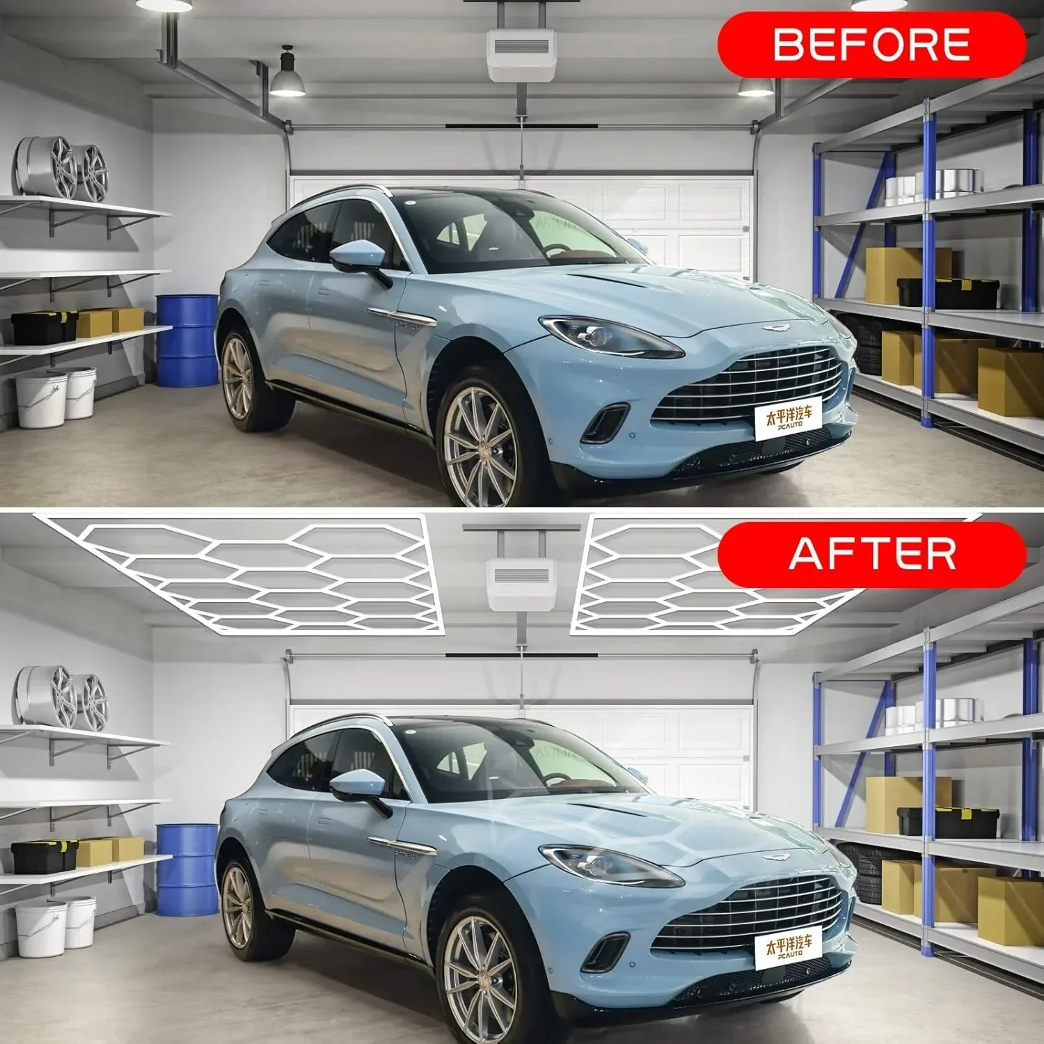 6500k luz branca favo de mel hexágono 110v-240v led luz de teto barbearia ginásio salão de cabeleireiro luzes de garagem para decoração de lavagem de carro