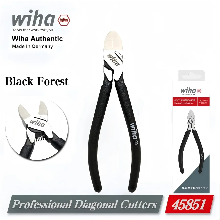 

Wiha 45851 Профессиональные диагональные фрезы Black Forest 6 1/2 дюйма | Щипцы для резки проволоки Comfort Grip
