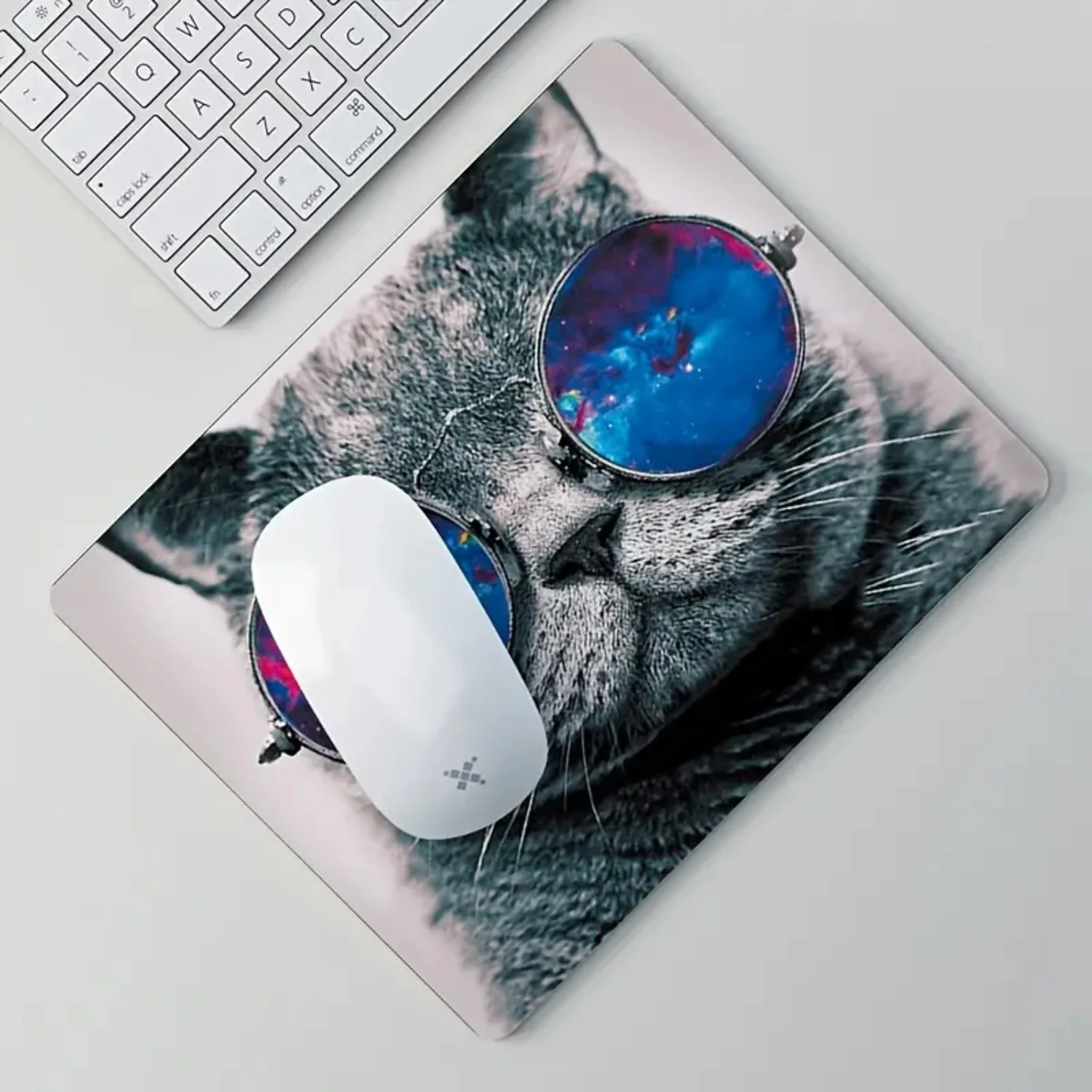 

Mouse pad Gaming Mouse Pad Custom,GalaxyCat Wear Color Sunglasses Mouse Pad